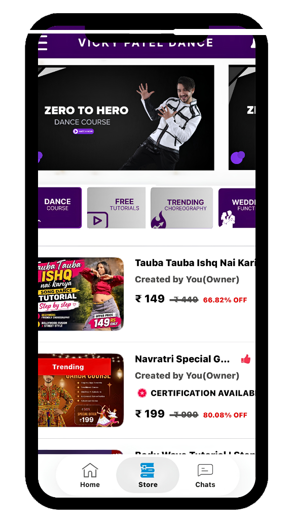 Vicky Patel Dance Learning App